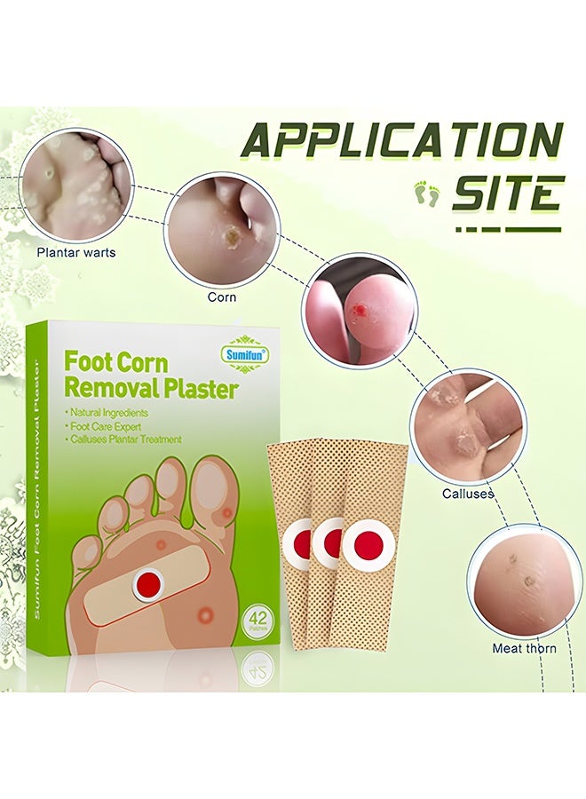 سوميفون لصقات Sumifun لعلاج مسامير القدم (42 لصقة)، تحتوي على مبرد تقشير - لصقات مسامير القدم بمكونات طبيعية مناسبة لمسامير القدم، والجلد المتصلب، والثآليل الأخمصية، والزوائد الجلدية حول الأظافر، وتخفف الألم بسرعة وتحمي صحة القدم. - Image 4